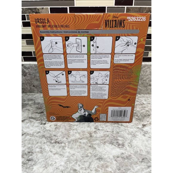 Disney Villains Ursula Blow Up Inflatable Light Up 3.5 Ft Tall 5263226 Halloween - Picture 3 of 6